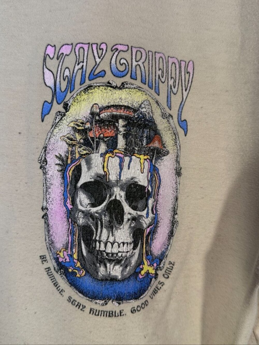 Fresh Laundry Men's Stay Trippy Graphic Tee M Tan